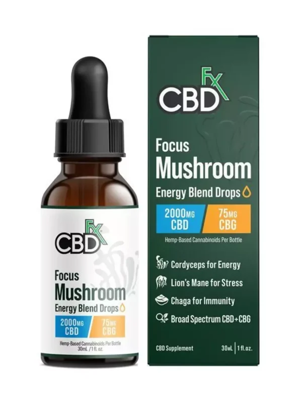 CBDfx Focus CBG + CBD Blend Mushroom Tincture 2000mg 30ml